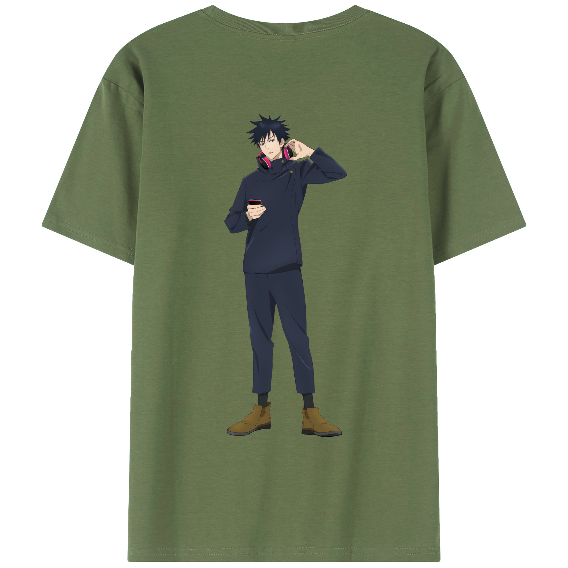 （画像用） 呪術廻戦 Jujutsu Kaisen 綿100％ メンズ半袖Tシャツ（バックプリント） 通気性
